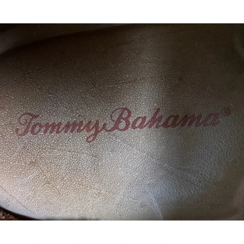 RARE Tommy Bahama Gilford Mens 9M Brown Leather Casual Derby Oxfords Brazil Shoe